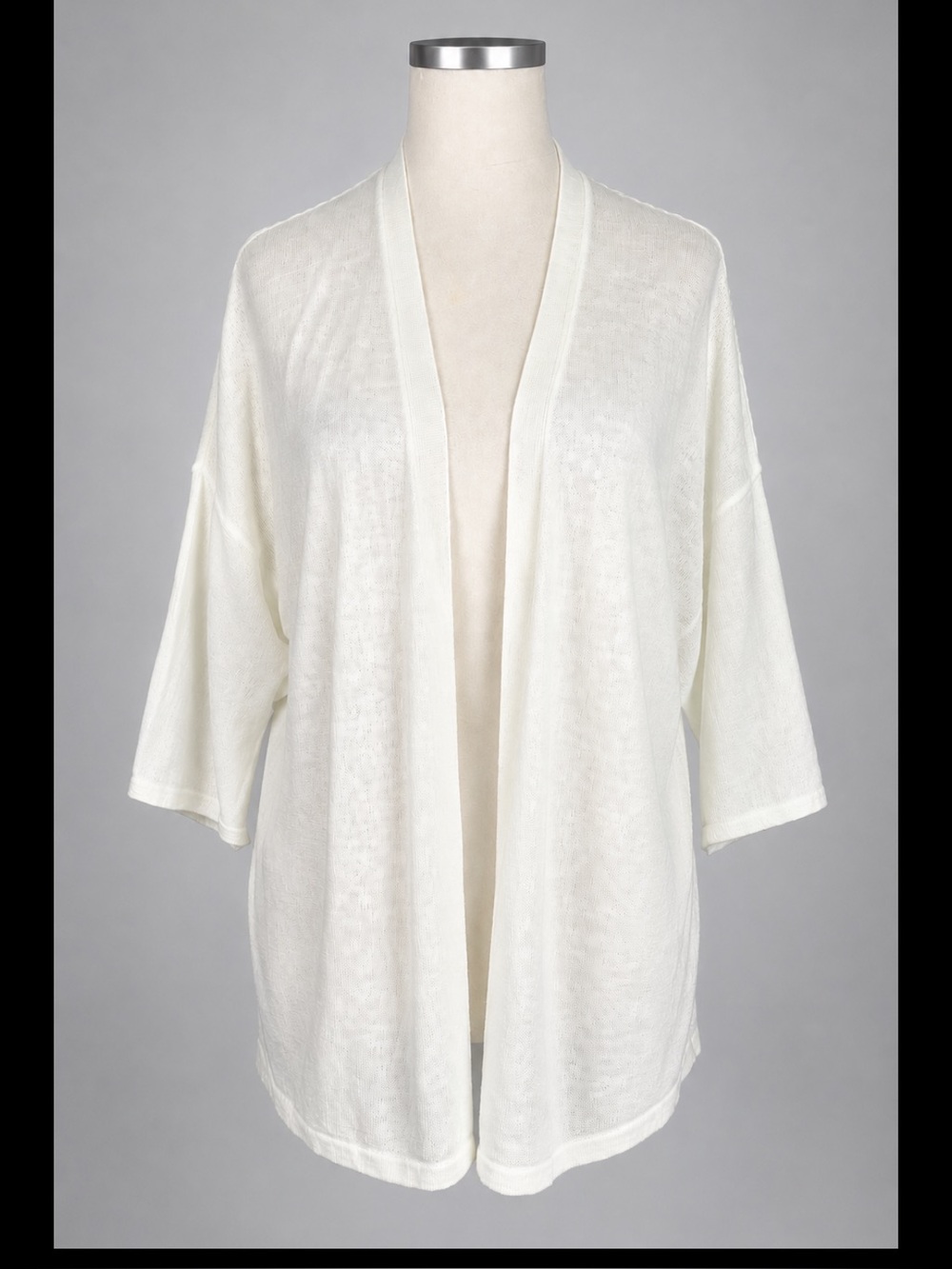 J.Jill Linen Blend Open Front Cardigan M Tall Ivory NWOT Coastal